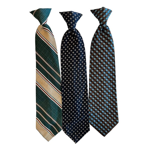 Clip-on Necktie Mens Bundle of 3 Distinctive Neckwear Wembley unbranded - Picture 1 of 7